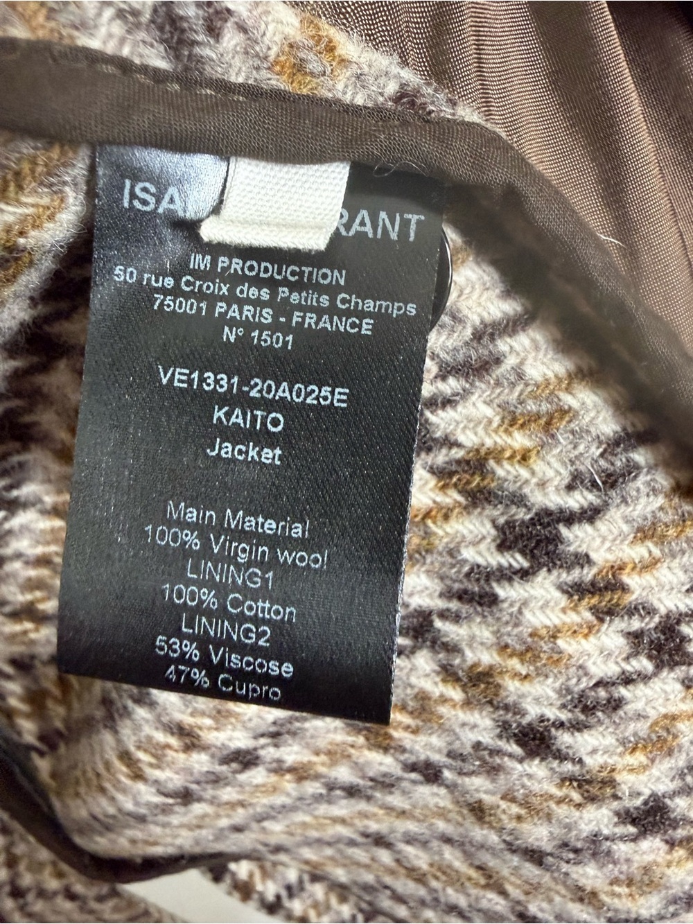 Isabel Marant Étoile Kaito Single-Breasted Houndstooth Wool Blazer Jacket Size 4 - Picture 10 of 13